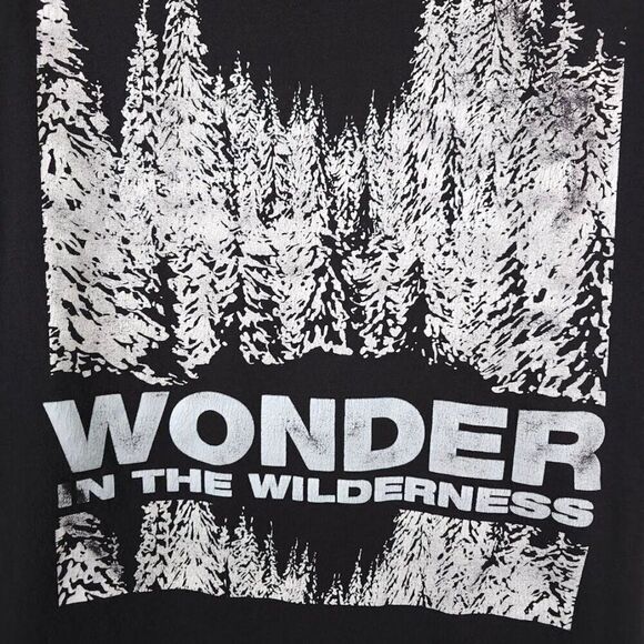 Vintage Wonder In The Wilderness T Shirt Mens Size XL Black Nature Tee New Life - Picture 4 of 6